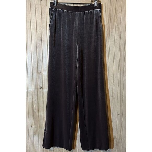 VS-Sport Brown Velvet Elastic Waist Wide Leg Front Pockets Women's Small - Picture 1 of 5